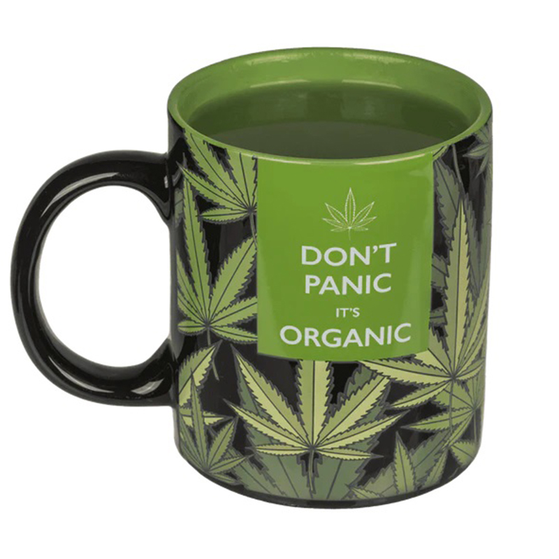 Color_changing_mug_dont_panic_its_organic3 Чаша с листа на марихуана и надпис Don't Panic It's Organic