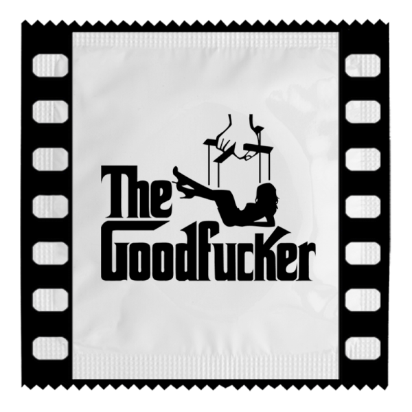 Презерватив- шега с Кръстника и надпис: The Goodfucker film