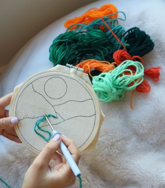 Пънч комплект за плетене на ръка Punch needle Пейзаж