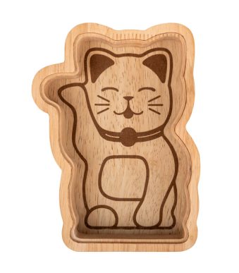 Касичка от дърво Lucky Cat