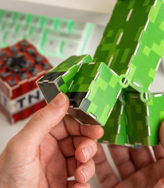 Дървен конструктор пъзел Minecraft Creeper 3D Майнкрафт