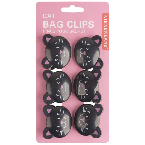 Щипки за съхраняване на храна Black Cat, 6 бр. котки