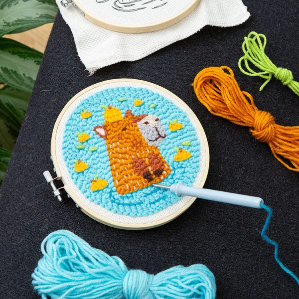 Пънч комплект за плетене на ръка Punch needle Капибара
