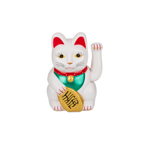 Японска бяла махаща котка, носеща добър късмет Maneki Neko
