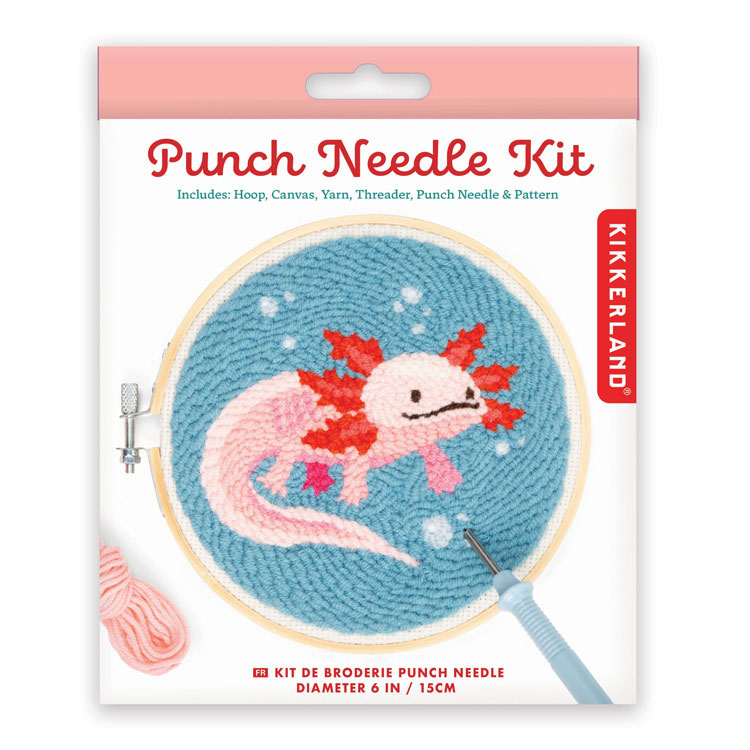 Пънч нидъл комплект за плетене на ръка Punch needle Аксолотъл Саламандър