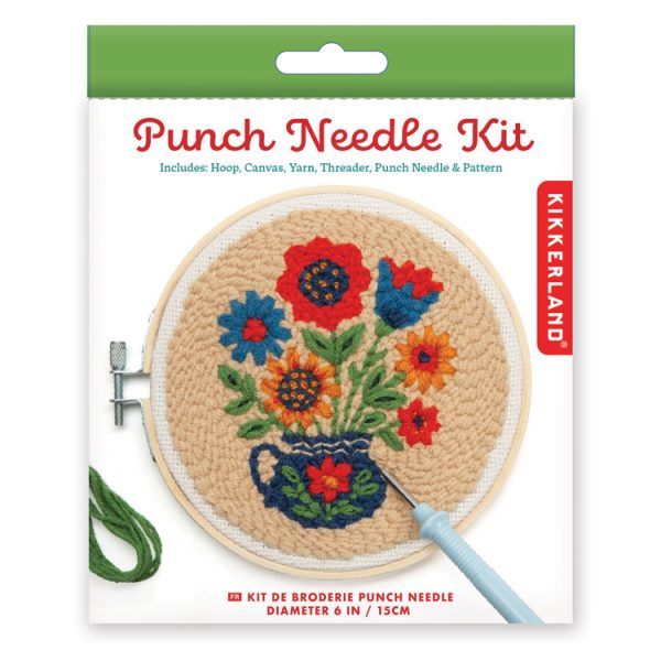 Пънч нидъл комплект за плетене на ръка Punch needle Букет цветя