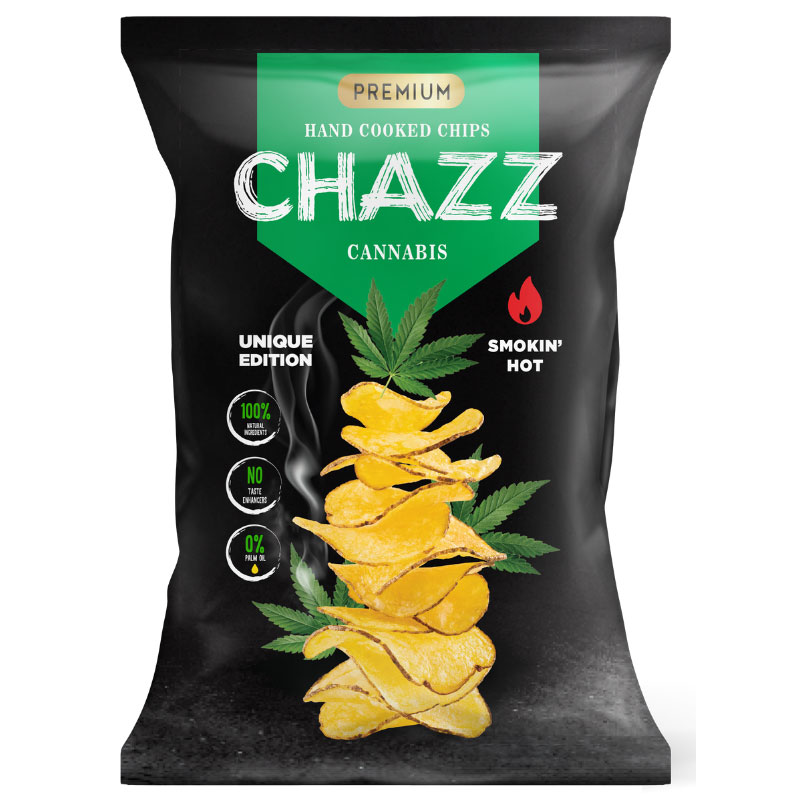 CH-CHAZZ-01 Премиум серия ръчно приготвен картофен чипс с коноп и халапеньо Chazz