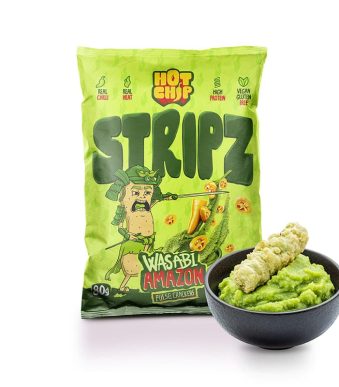 Тортила чипс с уасаби и амазонско чили ленти Hot Chip Stripz