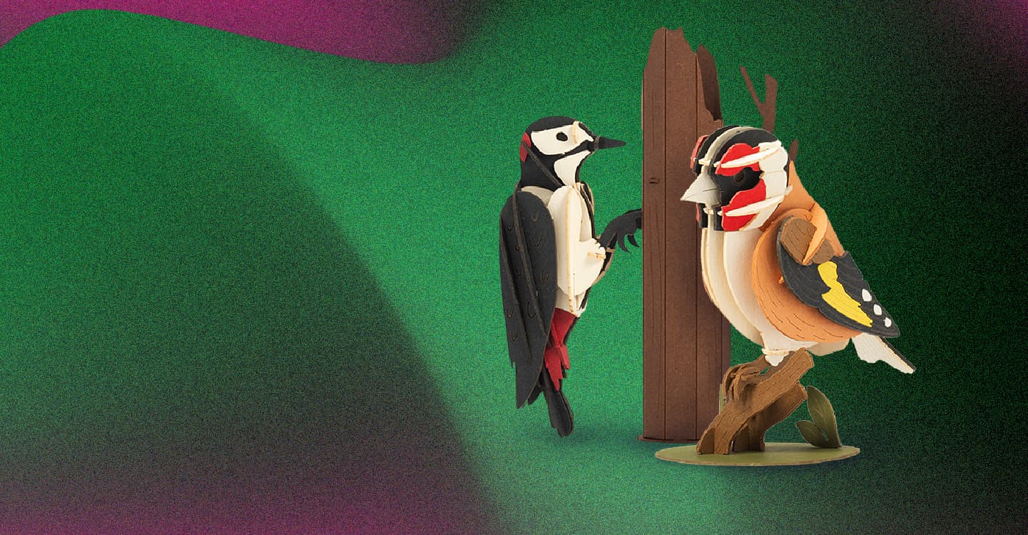 3D дървени пъзели птици